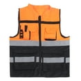 thumbnail image 2 of Class 2 High Visibility  Vest, with Dual Tone Reflective Strips and Multiple Pockets, for Construction, 2 of 8