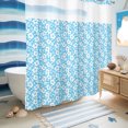 thumbnail image 4 of No Hook Shower Curtain, Tropical Plants Shower Curtains for Bathroom with See Through Top Window, Rustic Farmhouse Floral Leaves Blue Waterproof & Washable Bath Curtain Standard 72"x72", 4 of 4