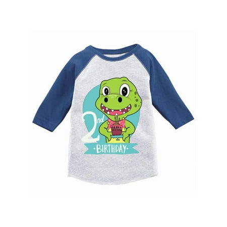 Awkward Styles Dinosaur Birthday Toddler Raglan Dinosaur Jersey Shirt for 2 Year Old 2nd Birthday Gifts Birthday Boy Baseball Shirt Birthday Girl T Shirt Third Birthday Party Dinosaur