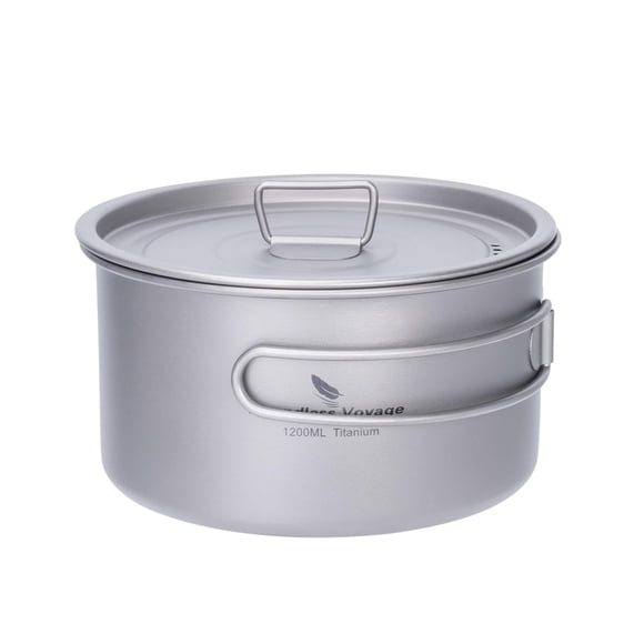 Juego de utensilios de cocina Boundless Voyage Titanium Pot 1.2 L para acampar