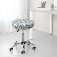 thumbnail image 7 of Xecao's Bears and Tropical Leaves Print Stool Covers offer stylish, washable protection for PU round bar stools, perfect for home or commercial use., 7 of 7