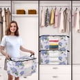 thumbnail image 6 of Foldable Clothes Storage Bags Clothes Organizer Bin with Clear Windows for Clothes Bedding Blue Hydrangea, 6 of 6