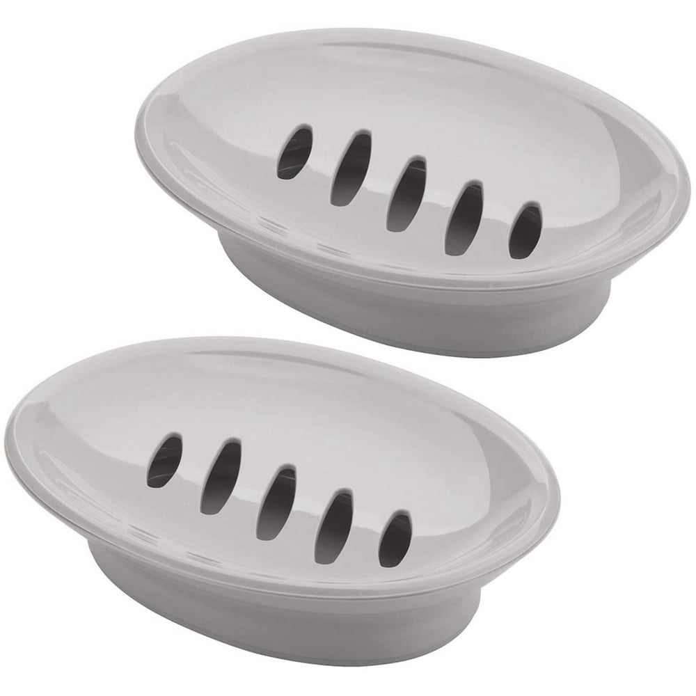 2 Pack Plastic Soap Dish Bar Soap Holder Shower, Bathroom, Kitchen