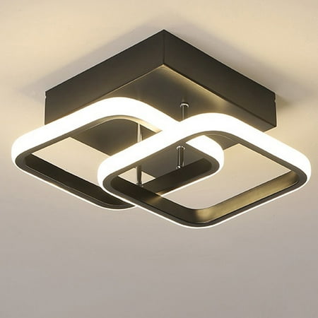 

ADISUN LED 22W Modern Ceiling Light Square Flush Mount Ceiling Fixture Lamp for Bedroom Black 2 Lights