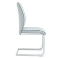 thumbnail image 5 of Llinc Store Set of 4 Light Gray PU Simple Arch Dining Chair High Resilience Chairs with Arched Metal Silver Leg, 5 of 9