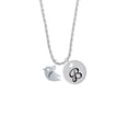 thumbnail image 2 of Delight Jewelry Silvertone Little Bird Initial - L - Silvertone Script Initial Disc - B - Charm Necklace, 20"+3", 2 of 4