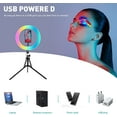 thumbnail image 7 of Cshidworld 13" LED RGB Selfie Ring Light Mini & Extendable Tripod Stand & Phone Holder 10 Brightness Level 26 Light Modes Dimmable Ringlight,for Makeup Live Streaming YouTube Video Shooting, 7 of 7