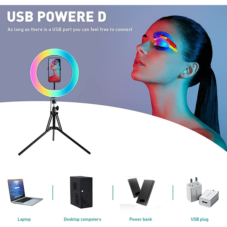Ringlight 13 Inch Selfie Ringlight With Tripod Stand & Flexible Phone  Holder, Dimmable Led Light Stand Gift For Birthday/Easter/President's  Day/Boy/Gi