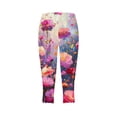 thumbnail image 6 of Nfurl Floral Print Capri Leggings for Women Boho Summer Vacation Pants Stretchy High Waisted Capris Soft Slim Fitted Yoga Pants Activewear, 6 of 6