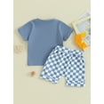 thumbnail image 5 of Musuos Toddler Baby Shorts Set, 6 12 18 24M Short Sleeve Crew Neck T-shirt with Plaid Shorts Summer 2-piece Outfit for Boys Girls, 5 of 10