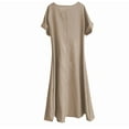 thumbnail image 3 of Women Summer Casual Maxi Dress with Pockets, Short Sleeve V Neck loose, 3 of 4
