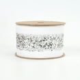 thumbnail image 3 of LaRibbons 2 1/2" Wired Ribbon | Metallic Striped White/Silver | 10 Yard Roll, 3 of 6