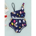thumbnail image 2 of Cute Kids Baby Girls Beachwear Rainbow 2 Pieces Swimsuits Summer Straps Crop Tops with Swim Shorts Bathing Suit, 2 of 9