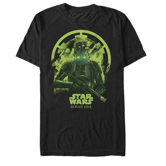 Men's Star Wars Rogue One Death Trooper Deathly Glow Print Graphic Tee Black 4X Large
