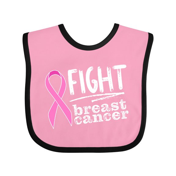 Inktastic Fight Breast Cancer Pink Ribbon Boys or Girls Baby Bib
