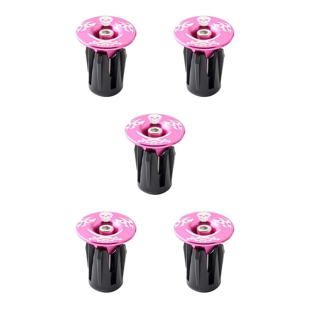 Soidarity 1 par de tapas de manillar, accesorio de ciclismo, tapones de expansión, piezas de enchufe de manija, repuesto de pieza de bicicleta Rosa 5piezas