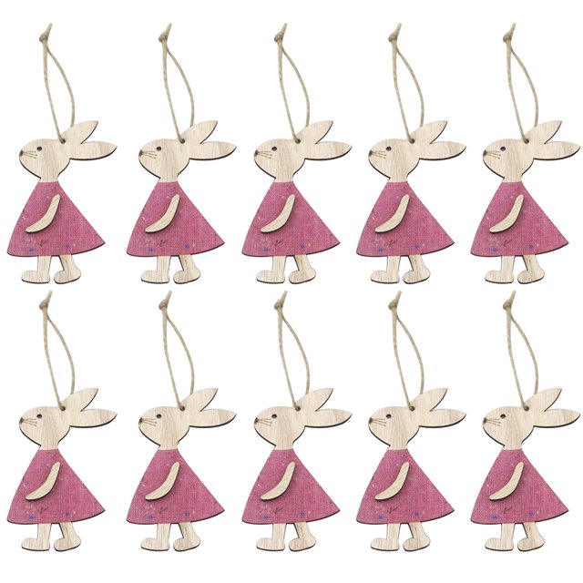 Yuarrent Paquete de 10 adornos de Set Conejo de Pascua Artesanía de Decoración JM01798 Decoración del hogar JM01797 Yuarrent HA012337-01