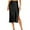 Black, variant on Fgnfyis Women's Satin Skirt Elastic High Waisted Solid Color Slit MIDI Skirt for a Sophisticated Style Beige M
