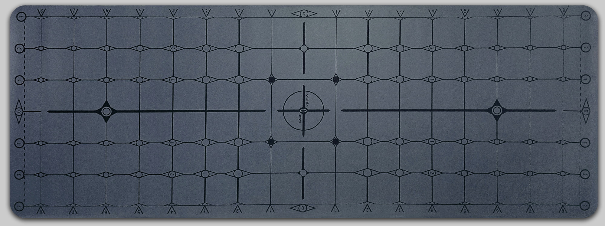 Yoga Alignment & Awareness Mat - Non Slip Hot Yoga - A Matrix of Grid Lines & Coordinates Diamond Pattern