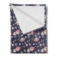 thumbnail image 2 of Space Soft Flannel Fleece Throw Blanket, Japanese Kawaii Cat Traveling in a Rocket Stars and Funny Elements, Cozy Plush for Indoor and Outdoor Use, 60" x 80", Multicolor, by Ambesonne, 2 of 5