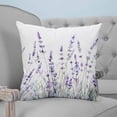 thumbnail image 4 of 26x26 Pillow Covers Set of 2, Lavender Floral Throw Pillow Covers Decorative Couch Cushion Case, Spring Flowers Botanical Plants Microfiber Square Pillowcases for Bedroom Car Living Room, 4 of 7