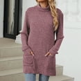 thumbnail image 5 of Towmus Women's Fall Sweatshirts Tunic Tops for Women Womens Turtleneck Oversized Long Sweater Dress Green Sweater, 5 of 6