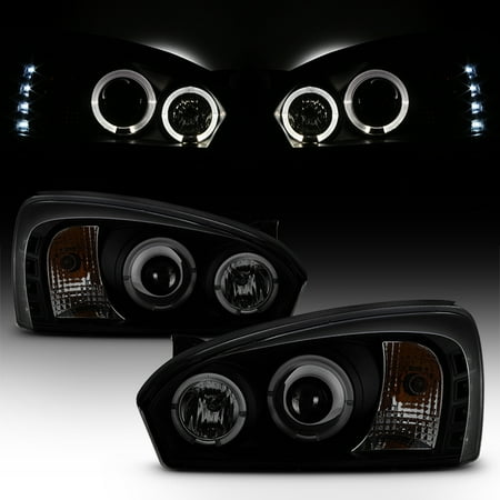 - Fits Black Smoked 2004-08 Chevy Malibu Halo Projector LED Headlights Left+Right