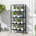 thumbnail image 2 of Costway 2 PCS Foldable Storage Shelves Adjustable Collapsible Organizer Rack with Wheels, 2 of 10