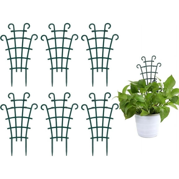 6Pcs Stackable Plant Trellis for Climbing Plants, Pot Support for Indoor/Outdoor Hoya Vines, Pothos, and Houseplants