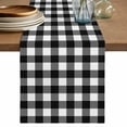thumbnail image 2 of Abstract Buffalo Checkered Table Runner 36 Inches Long,Kitchen Dining Tablerunners Modern Black White Grid Linen Table Runners Dresser Scarves for Home Dinner Wedding Holiday Party Decor, 2 of 9