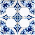 thumbnail image 3 of Metal Light Switch Plate Cover Elegant Blue White Mandala Tile Pattern TIL026, 3 of 13