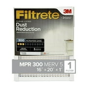 Filtrete 16x20x1 Air Filter, MPR 300 MERV 5, Dust Reduction, 1 Filter