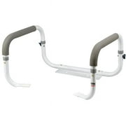Carex Steel Toilet Support Rail with Adjustable Legs and Handles for Seniors, 300 lb Capacity