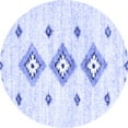 thumbnail image 1 of Ahgly Company Machine Washable Indoor Round Solid Blue Modern Area Rugs, 8' Round, 1 of 4