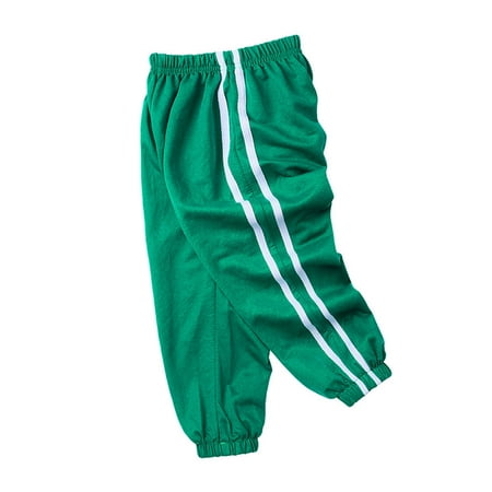 

Baby Girls Solid Stripe Anti-Mosquito Casual Long Pants Trousers