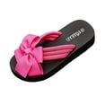thumbnail image 2 of BADHUB Women's Flower Casual Flip Flops Boho Open Toe Slip On Bowknot Flat Dressy Sandals Beach Vacation Slippers Hot Pink 37, 2 of 6