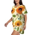 thumbnail image 2 of Lsque Sunflowers And Butterflies Women's Short-Sleeved Pajama Set - 2 Piece Soft and Lightweight Sleepwear Set-Medium, 2 of 9