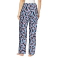 thumbnail image 3 of Pajama Pants Women, Abstract blue line Sweatpants Soft Sleep Lounge Pants, Casual PJ Bottoms Pants with Pockets, 3 of 5