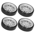 thumbnail image 1 of RC Tire, High-Quality Materials Strong And Durable Easy To Install And Disassemble Remote Control Car Metal Axle Tire Set, For RC Car WPL D12 Micro Truck Black,silver, 1 of 8