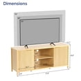 thumbnail image 3 of Ktaxon Modern TV Stand for 55/60/65 Inches TVs, 58" Television Media Console Wood Entertainment Center with 2 Fluted Doors & Adjustable Shelves for Living Room, Bedroom, Home, Natural, 3 of 8