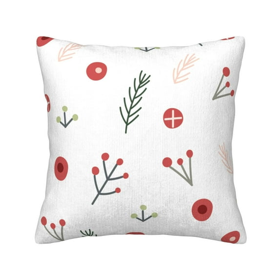 Square Throw Pillow Covers with Core, Cartoon Hollyhock Graffiti Pillows for Sofa Beds, 20"x20"