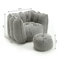 thumbnail image 7 of Soft Bean Bag Chair,Square Lazy Sofa with High Resilient Foam,Footstool and Armrests, Lounge Large Bean Bag Couch for Bedroom, Living Room,Gaming,Reading and Watching TV,Grey, 7 of 7