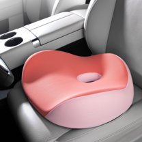 Florich Car Seat Cushion for Driving, Memory Foam Seat Cushion for Car Office Chair, Ergonomic Support Sciatica Pain Relief, Pink