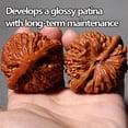 thumbnail image 4 of Natural Wenwan Walnuts Hand Massage Balls, 1 Pair 1.8" Chinese Walnut Fidget for Stress Relief, Gift Box with Brush for Fathers, Elders & Collectors, 4 of 7