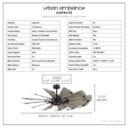 Luxury Tuscan Ceiling Fan, Large Size: 16.022H x 60W, with Old World Style Elements, Matte Black Finish, UHP9475 from the Saybrook Collection by Urban Ambiance