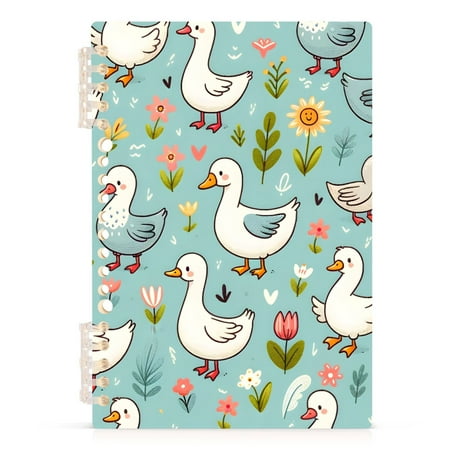 Cute Cartoon Goose Spiral Journal Notebook College Ruled Notebook 8.3" x 5.7" A5 Lined Thick Paper Page