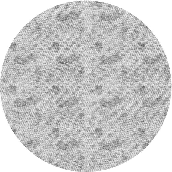 Ahgly Company Machine Washable Indoor Round Transitional Dark Gray Area Rugs, 5' Round