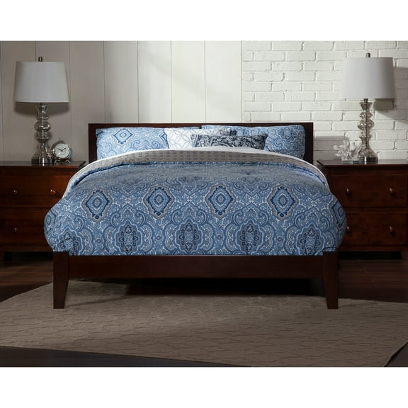 AFI Orlando King Traditional Bed with Open Footboard and Turbo Charger in Walnut