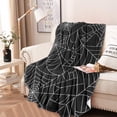 thumbnail image 2 of Halloween Spider Webs Round Blanket,Comfortable Soft Flannel Throw Blanket,All Season,Warm Lightweight Blankets for Sofa Bed Couch Living Room Chair 47"x47", 2 of 5