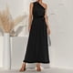 thumbnail image 4 of Vestido de mujer Sexy Un hombro Sólido Volantes Casual Vestido largo Fridja  hjkh3549, 4 of 9